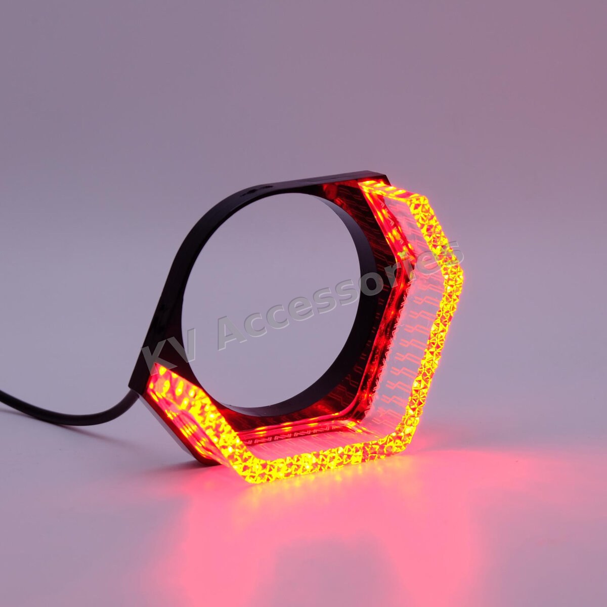 ฝาครอบ 5D Crystal ทรง V RGB + ไฟเลี้ยว 2.5/3.0 นิ้ว