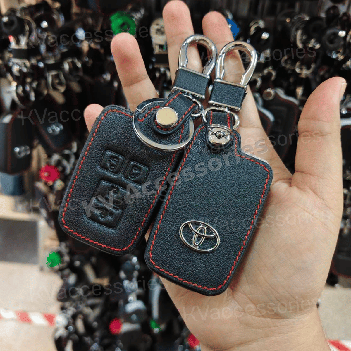 ดำด้ายแดง ซองหนังดำด้ายแดง สำหรับ TOYOTA SIENTA  ALPHARD