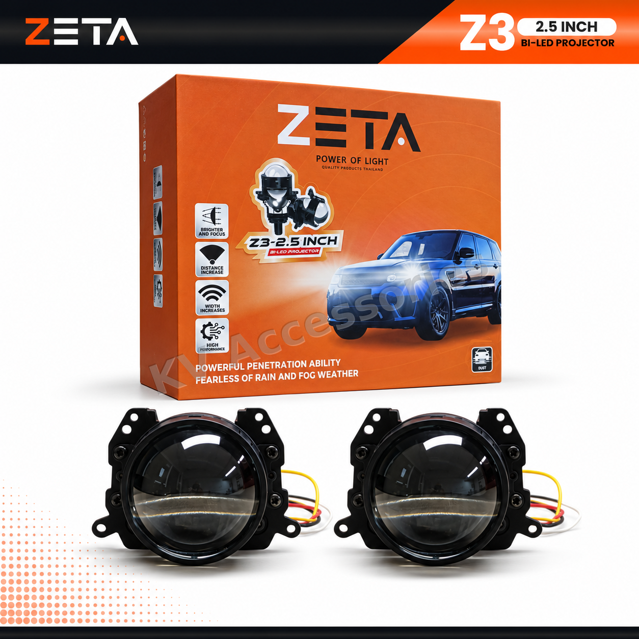 โปรเจคเตอร์ Bi-LED ZETA Z3 (เดิม GT3) 2.5 นิ้ว
