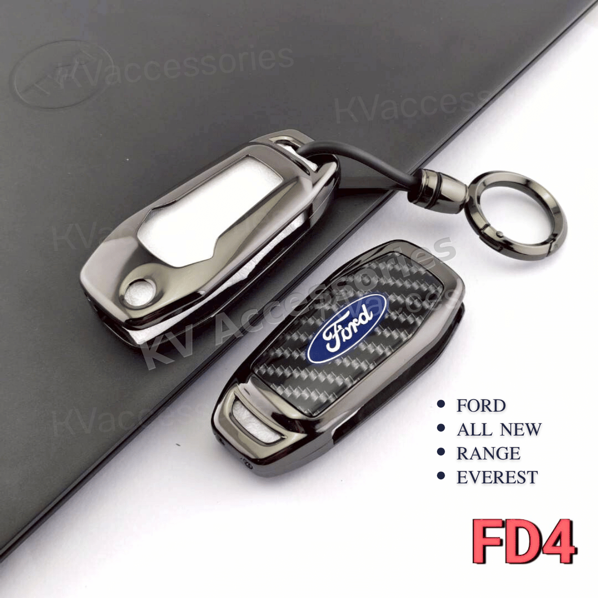 เคสกุญแจโลหะลายเคฟล่า สำหรับรุ่น FORD RANGER 2018  EVREST 2018