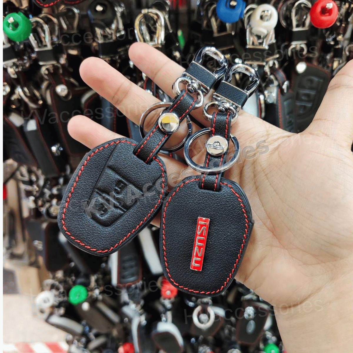 ซองหนังดำด้ายแดง สำหรับ ISUZU ALL NEW D-MAX ปี2012-2019  MU-X 2.5