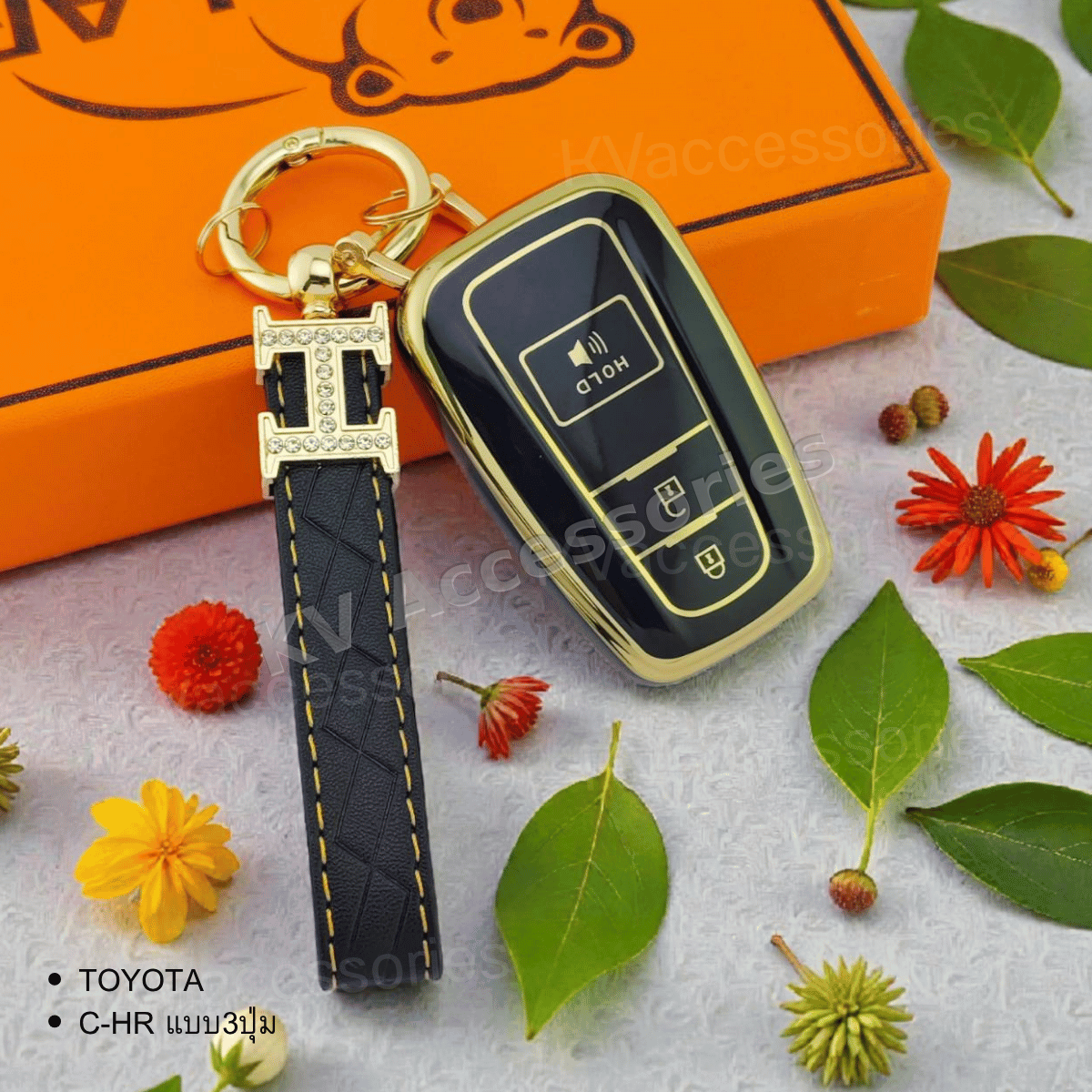 TPU เคสกุญแจรถยนต์ สำหรับรุ่น TOYOTA C-HR แบบ3ปุ่ม