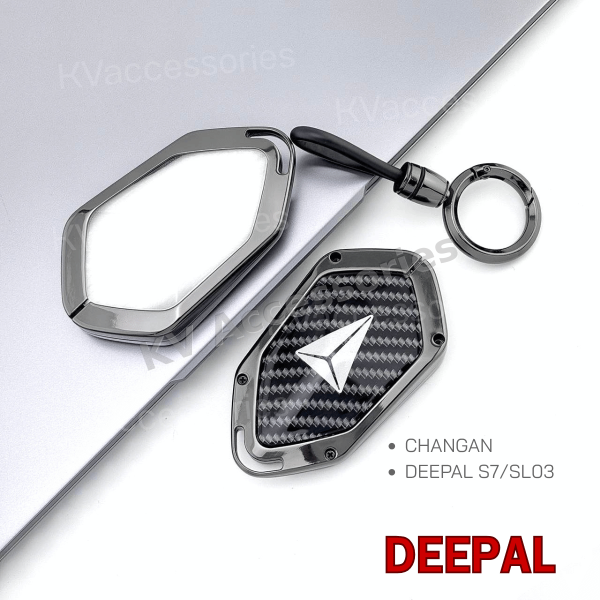 เคสกุญแจโลหะลายเคฟล่า สำหรับรุ่น CHANGAN DEEPAL S7/SL03
