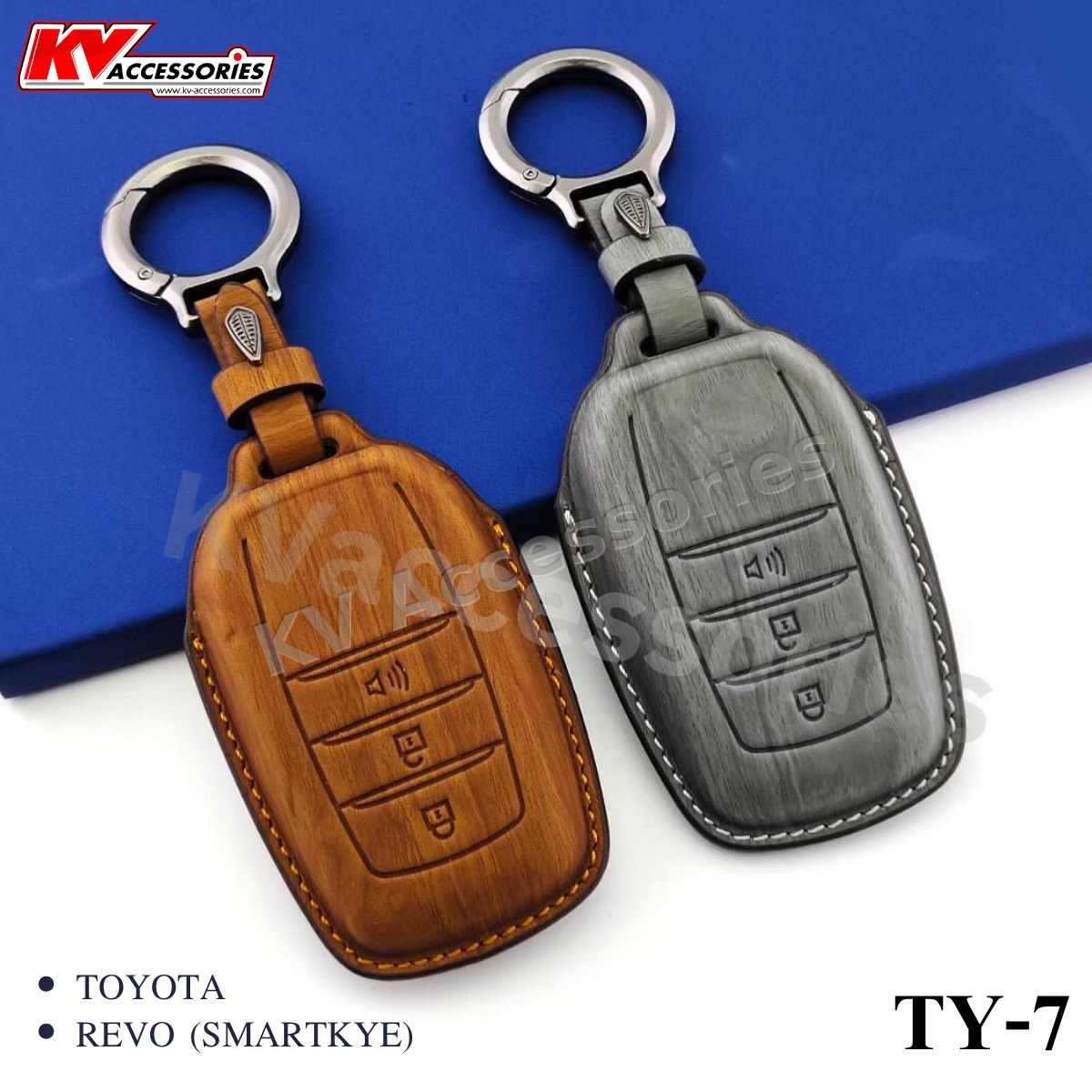 ซองหนังกุญแจลายไม้ สำหรับรุ่น TOYOTA REVO (SMARTKYE)