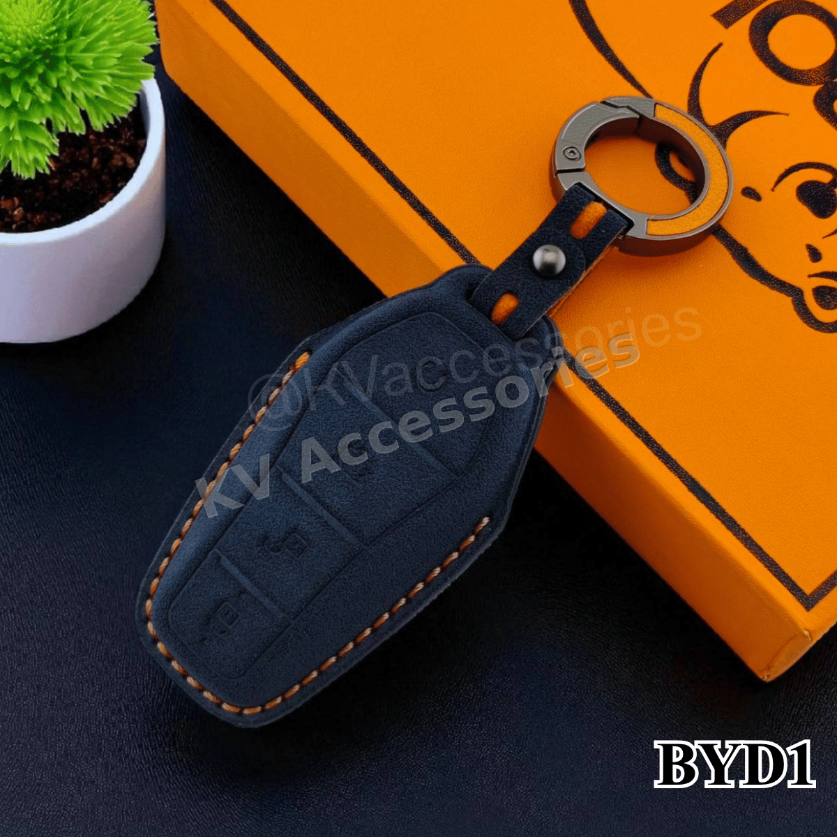 Alcantara ซองหนังกุญแจรถยนต์ สำหรับรุ่น BYD Qin Plusdmi Atto 3