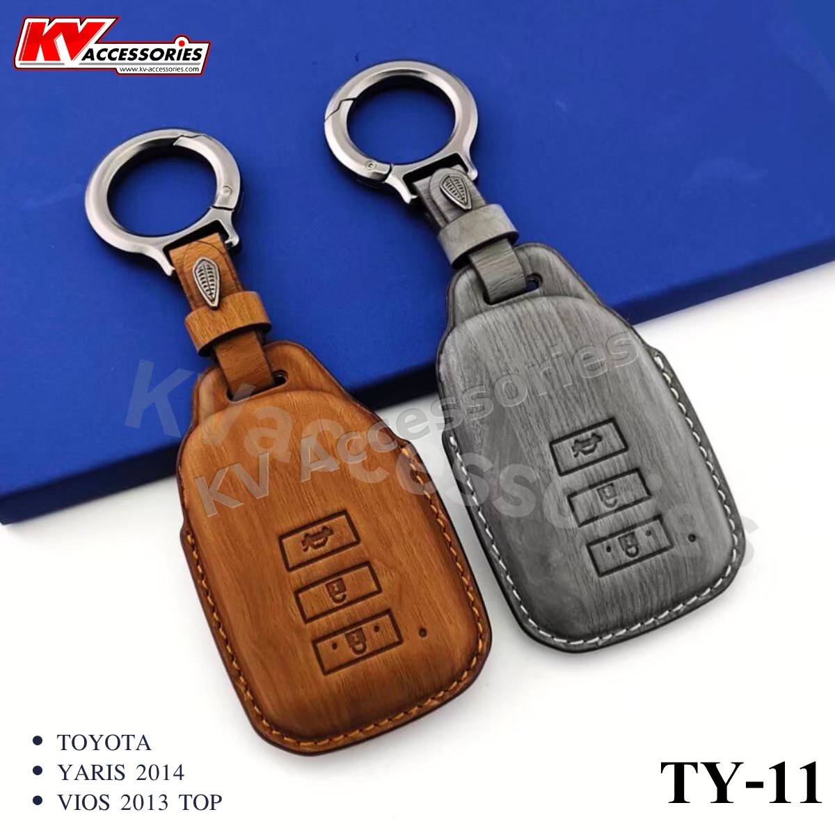ซองหนังกุญแจลายไม้ สำหรับรุ่น TOYOTA YARIS 2014 VIOS 2013 TOP