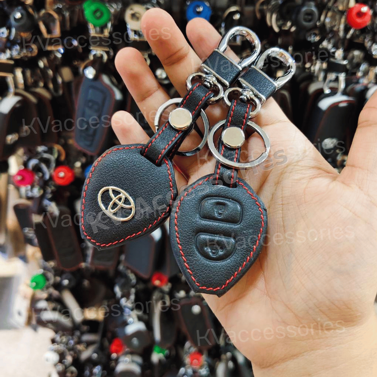 ซองหนังดำด้ายแดง สำหรับ TOYOTA VIOS YARIS COMMUTER