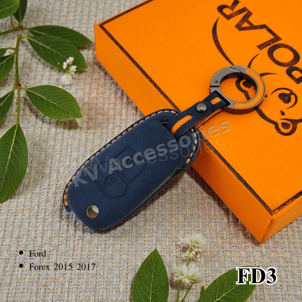 Alcantara ซองหนังกุญแจรถยนต์ สำหรับรุ่น Ford Forex 2015 2017