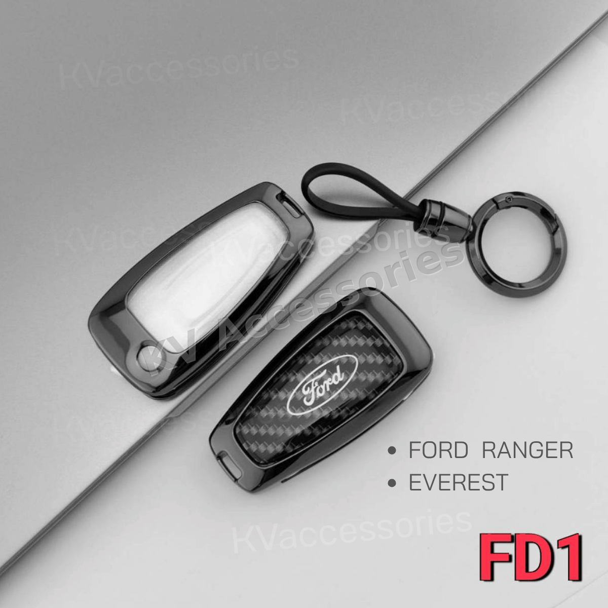 เคสกุญแจโลหะลายเคฟล่า สำหรับรุ่น FORD RANGER EVEREST