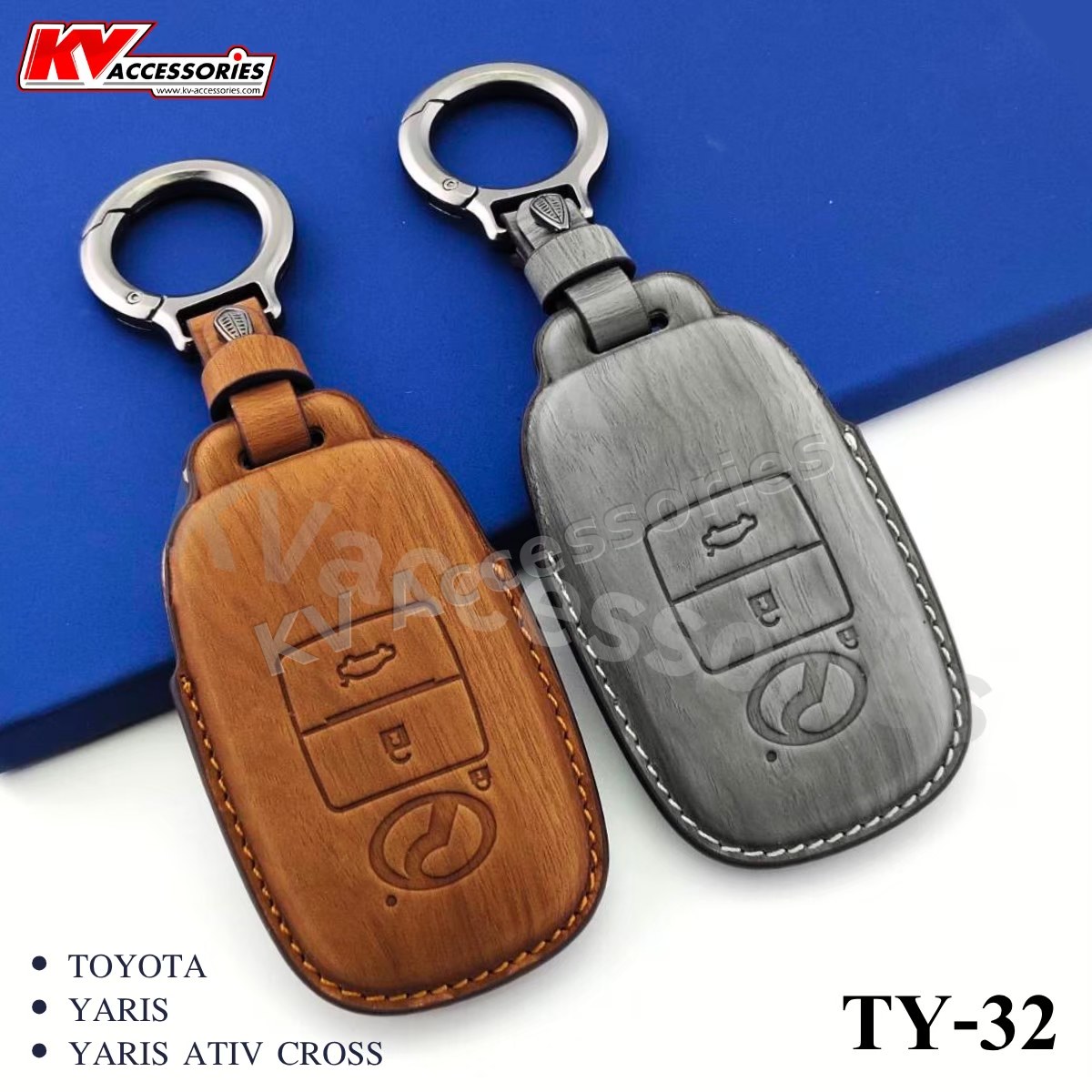 ซองหนังกุญแจลายไม้ สำหรับรุ่น TOYOTA YARIS  YARIS ATIV CROSS