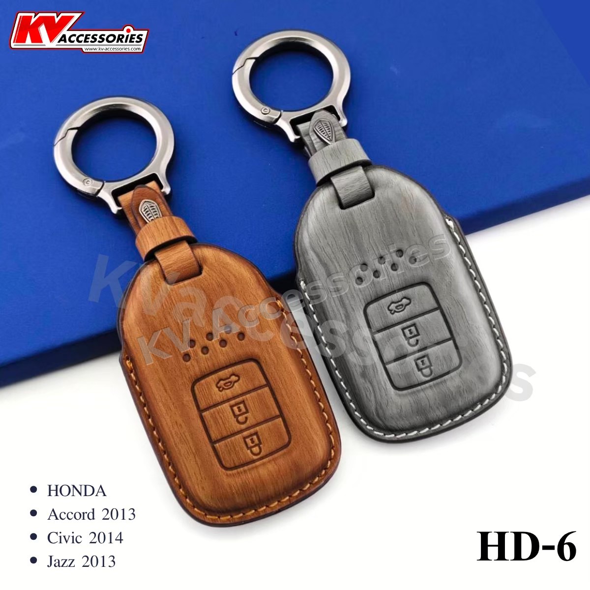 ซองหนังกุญแจลายไม้ สำหรับรุ่น HONDA Accord 2013 Civic 2014 Jazz 2013