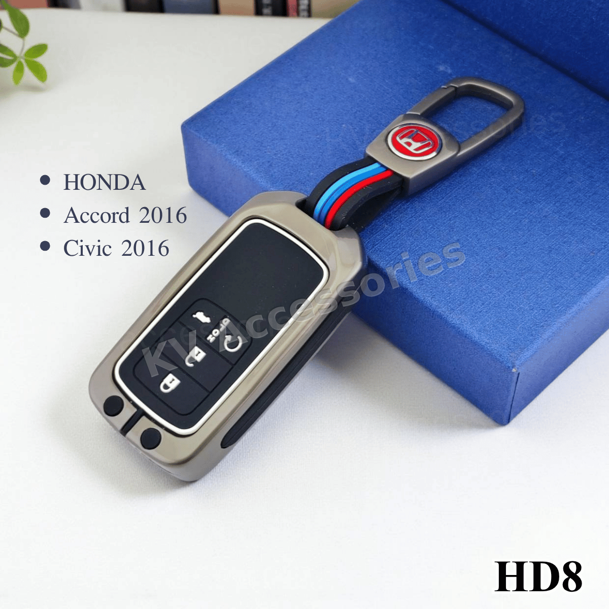 (พร้อมกล่อง) เคสกุญแจโลหะปุ่มซิลิโคน สำหรับ HONDA Accord 2016 Civic 2016