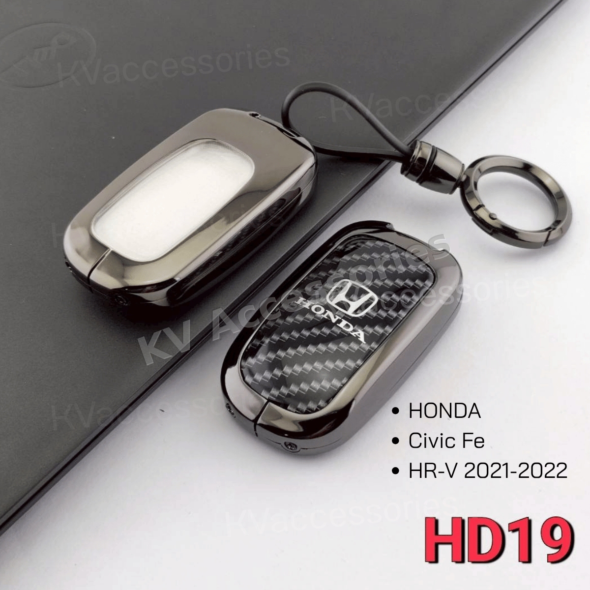 เคสกุญแจโลหะลายเคฟล่า สำหรับรุ่น HONDA Civic Fe HR-V 2021-2022
