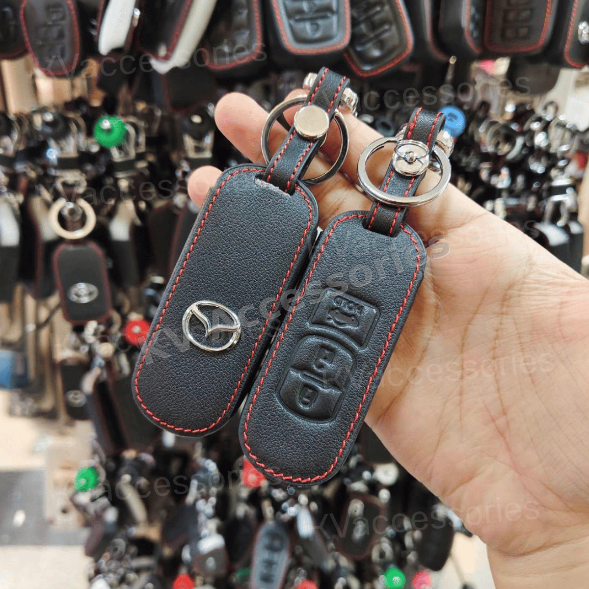 ซองหนังดำด้ายแดง สำหรับ MAZDA SKYACITY MAZDA2 ,MAZDA3 CX3 ,CX5