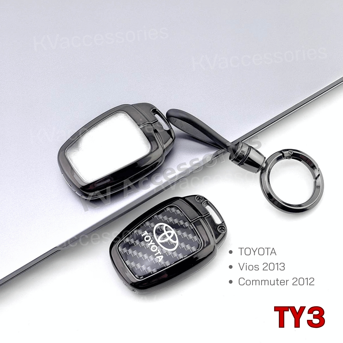 เคสกุญแจโลหะลายเคฟล่า สำหรับรุ่น TOYOTA Vios 2013 Commuter 2012