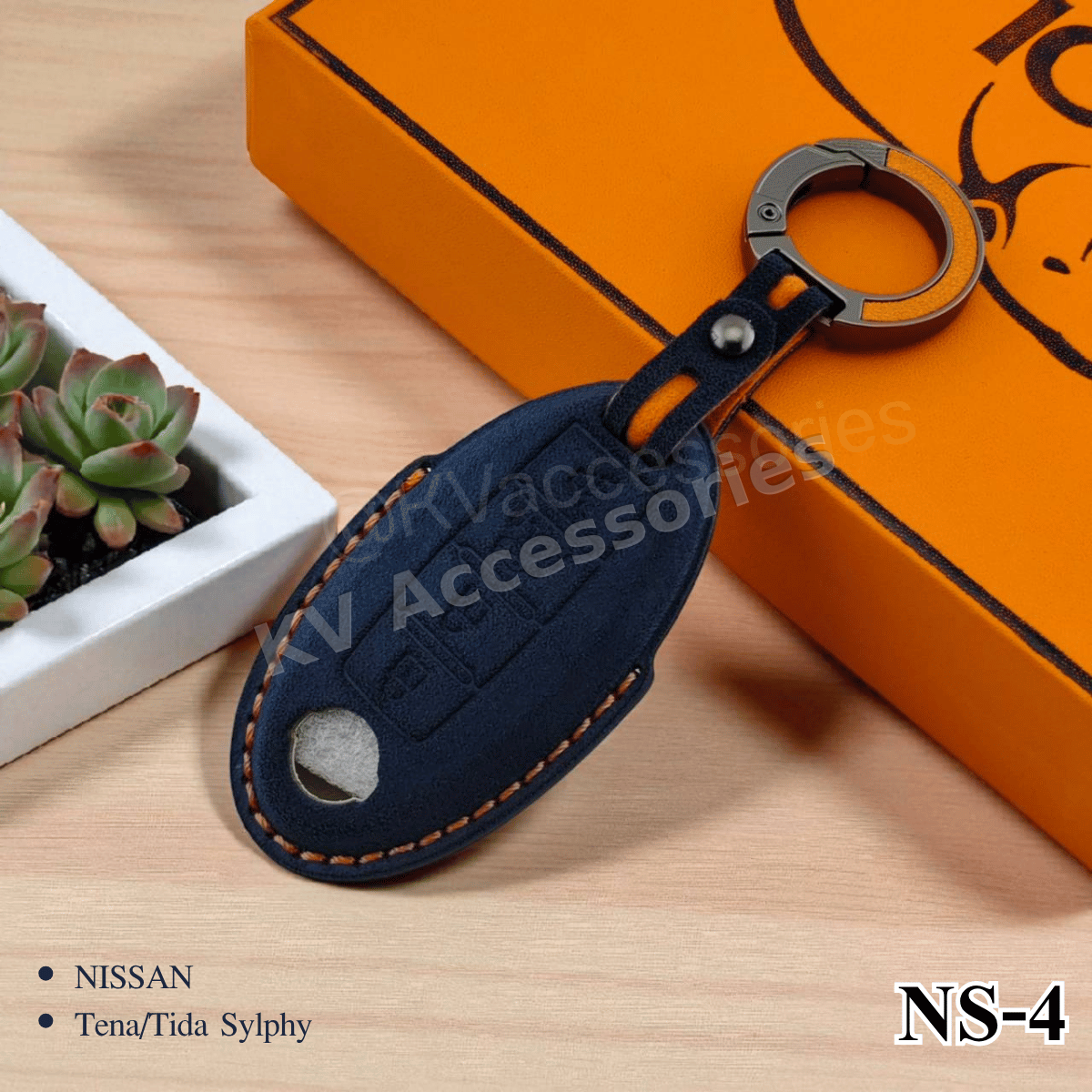 Alcantara ซองหนังกุญแจรถยนต์ สำหรับรุ่น NISSAN Tena/Tida Sylphy