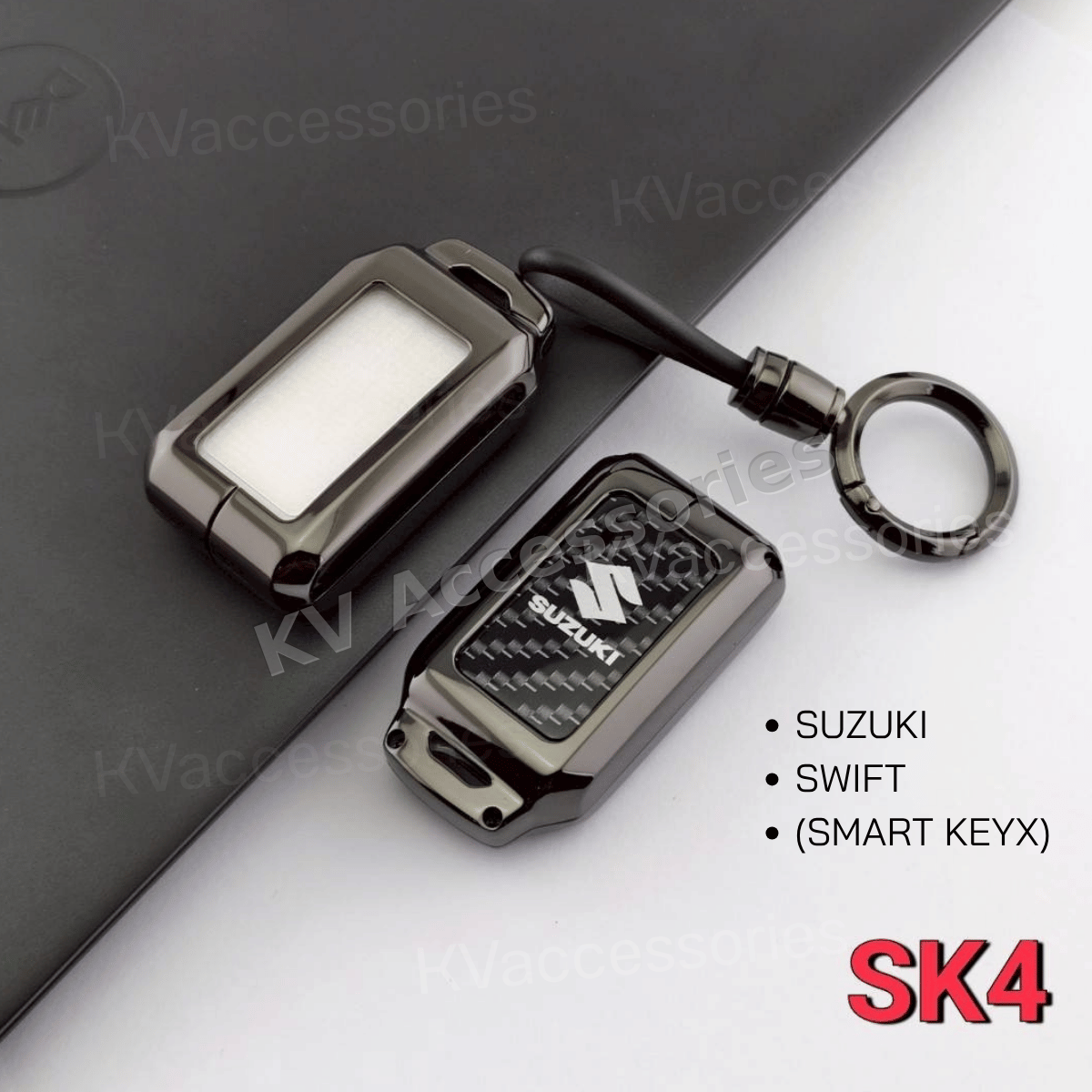 เคสกุญแจโลหะลายเคฟล่า สำหรับรุ่น SUZUKI SWIFT (SMART KEYX)