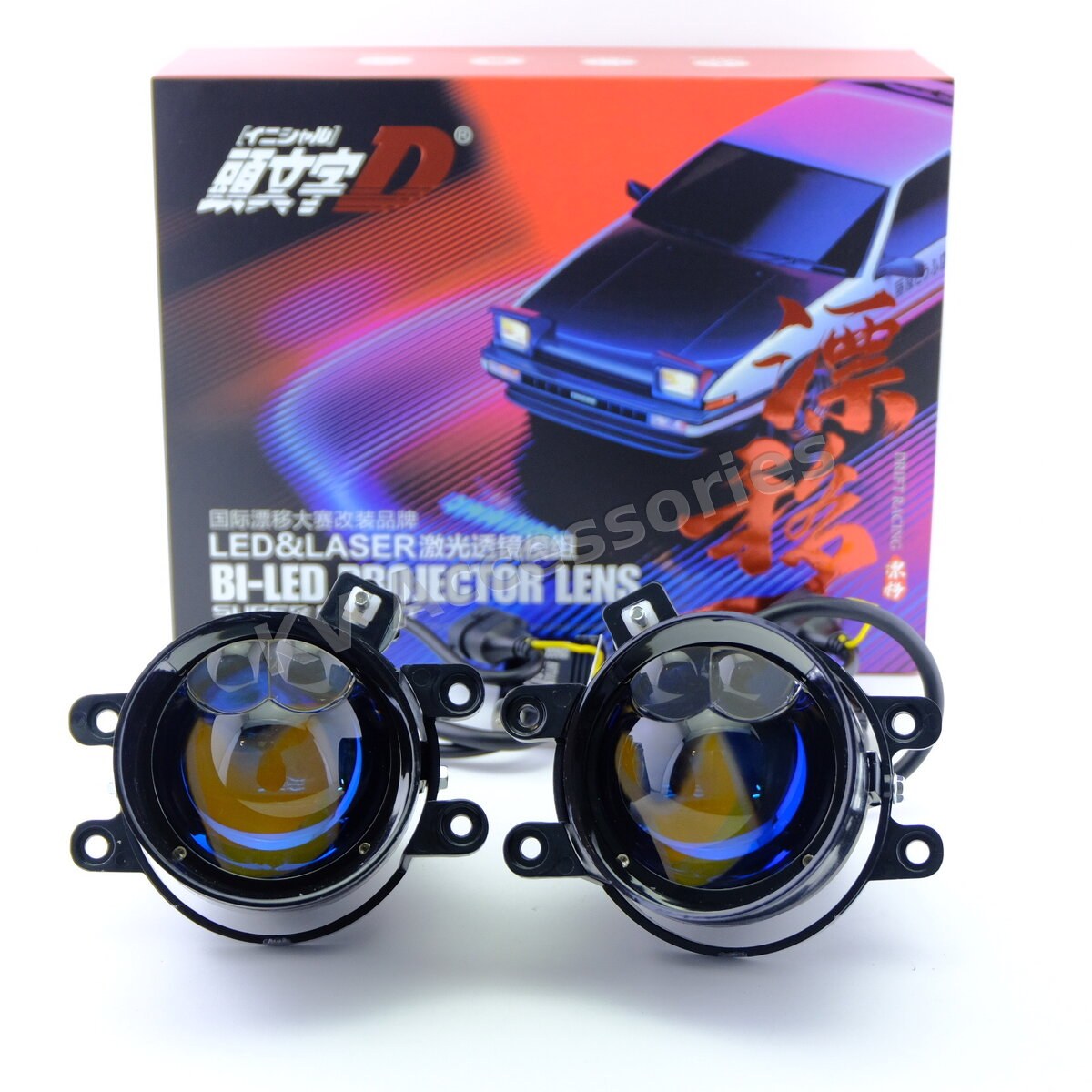 ไฟตัดหมอกโปรเจคเตอร์ Initial D ST-2 3.0 นิ้ว ขา Toyota ปรับสีผ่านแอป