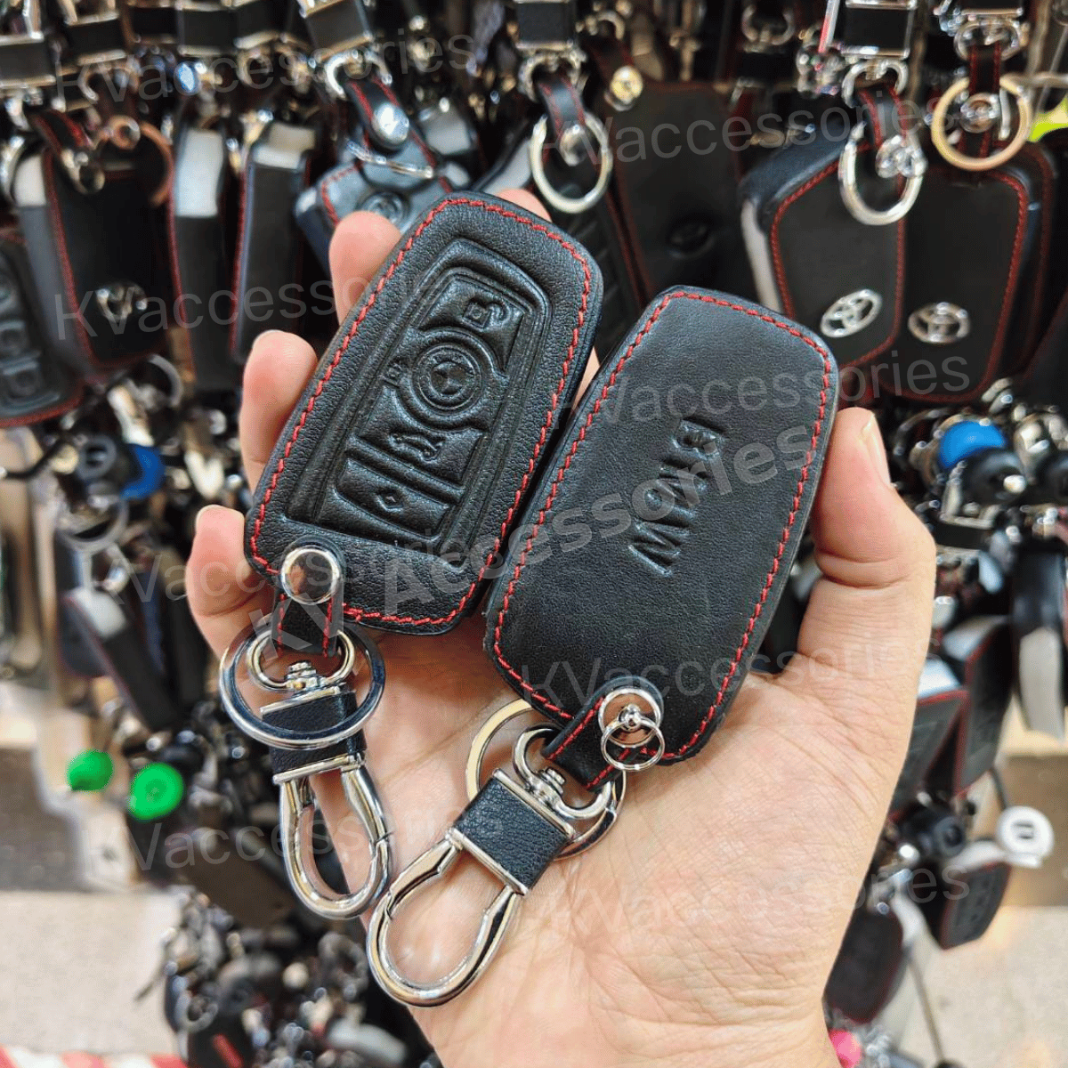 ซองหนังดำด้ายแดง สำหรับ BMW SERIES3 (F30)  SERIES3 (F10) SERIES3 (F30)  SERIES7 (E65/E66) X2 (F25)