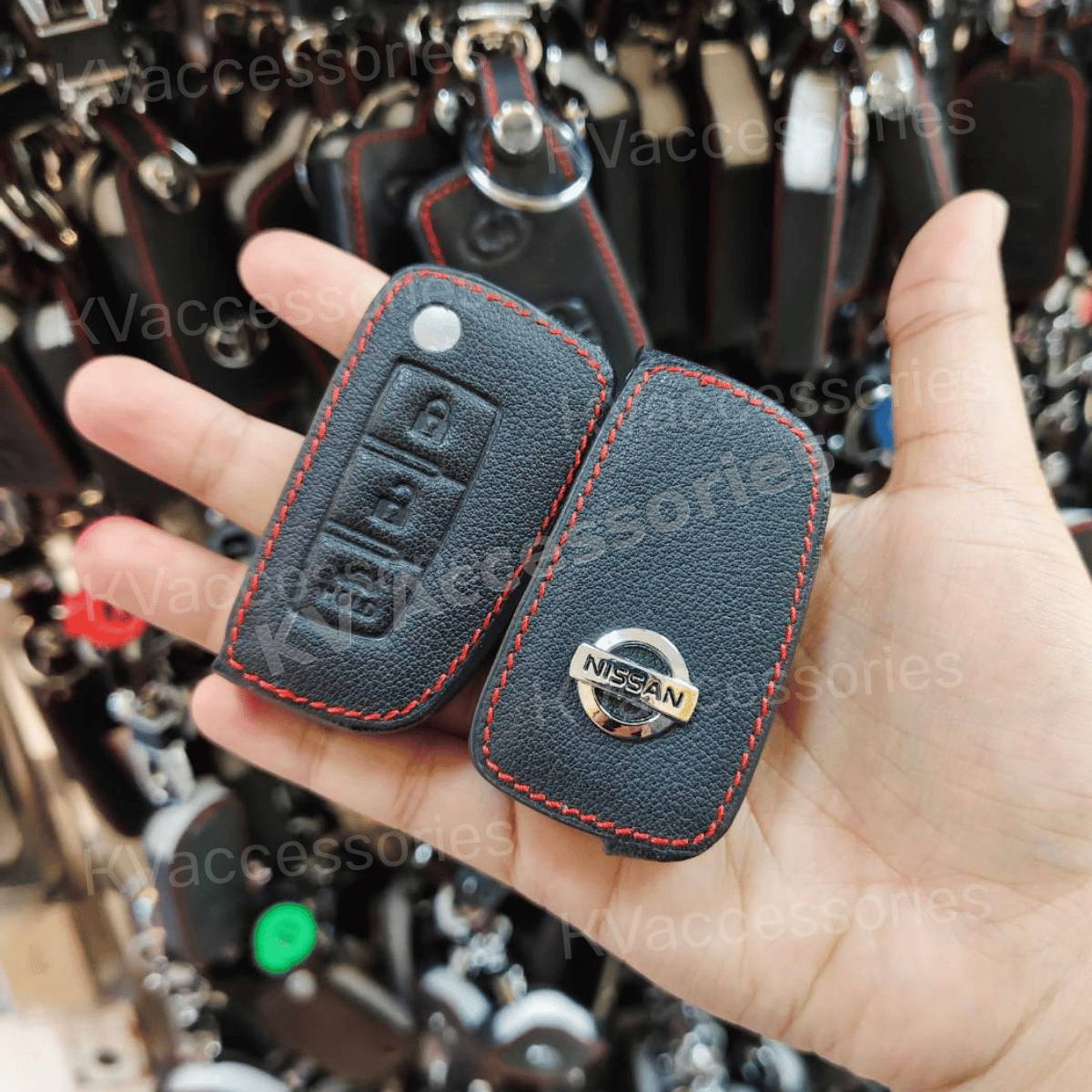 ซองหนังดำด้ายแดง สำหรับ Nissan
