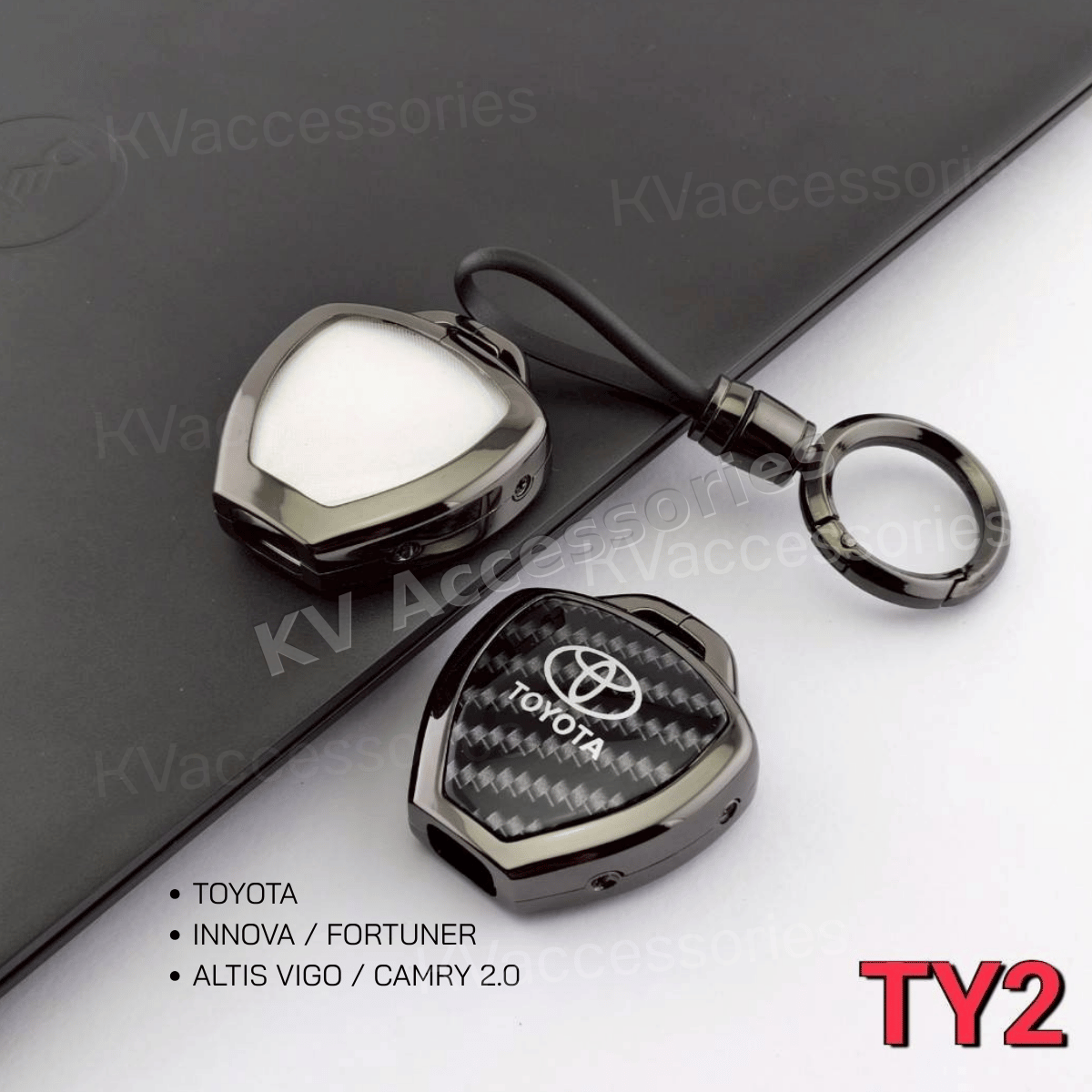 เคสกุญแจโลหะลายเคฟล่า สำหรับรุ่น TOYOTA INNOVA / FORTUNER ALTIS VIGO / CAMRY 2.0