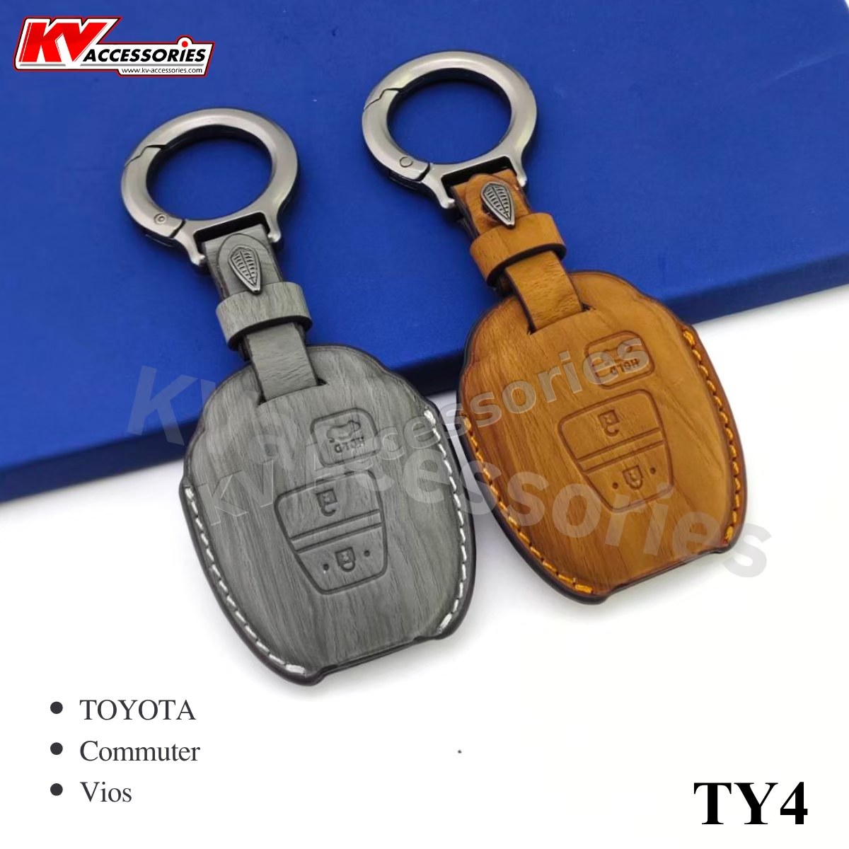 ซองหนังกุญแจลายไม้ สำหรับรุ่น TOYOTA Commuter Vios