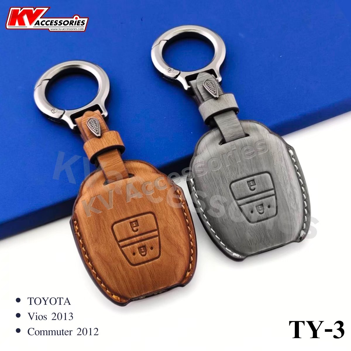ซองหนังกุญแจลายไม้ สำหรับรุ่น TOYOTA Vios 2013 Commuter 2012