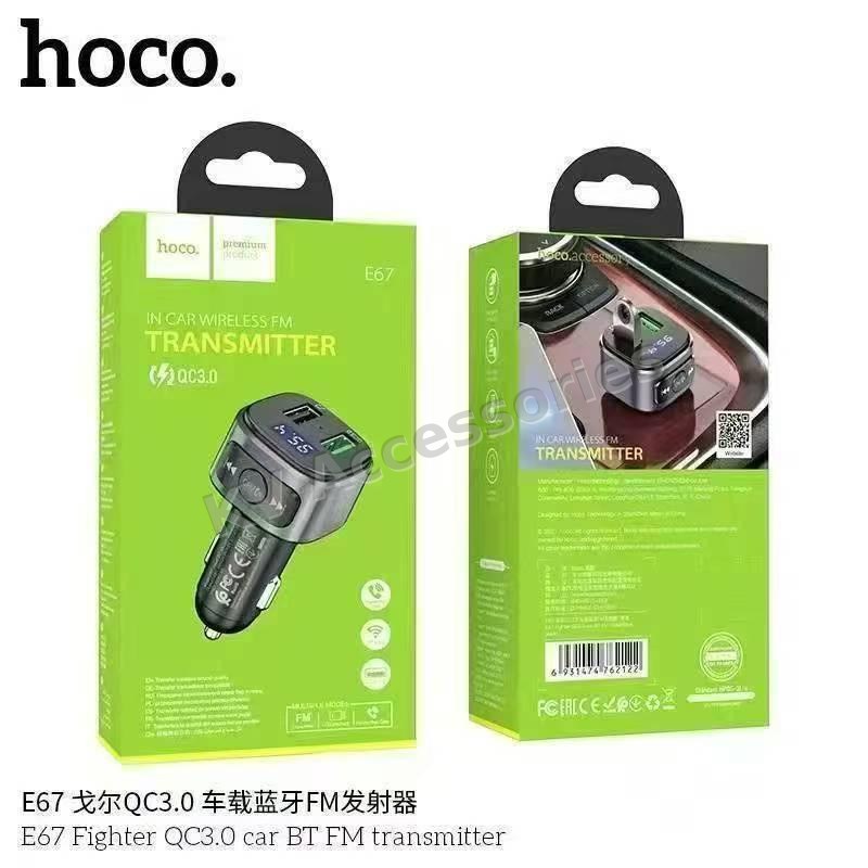 ที่ชาร์จในรถ + บลูทูธ FM hoco E67