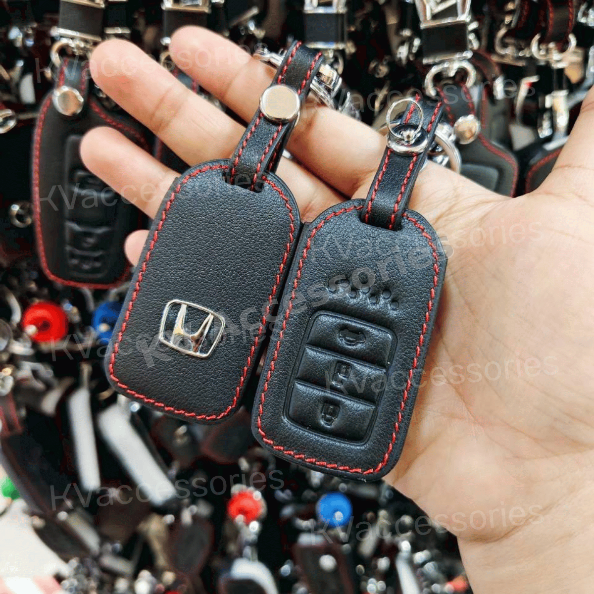 ซองหนังดำด้ายแดง สำหรับ HONDA Accord 2013 Civic 2014 Jazz 2013