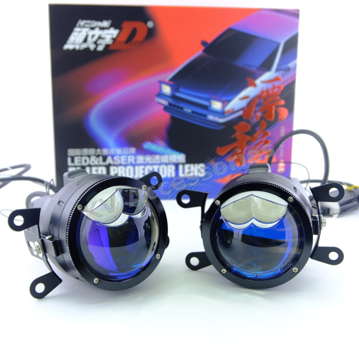 ไฟตัดหมอกโปรเจคเตอร์ Initial D ST-2 3.0 นิ้ว ขา Universal (Honda) ปรับสีผ่านแอป