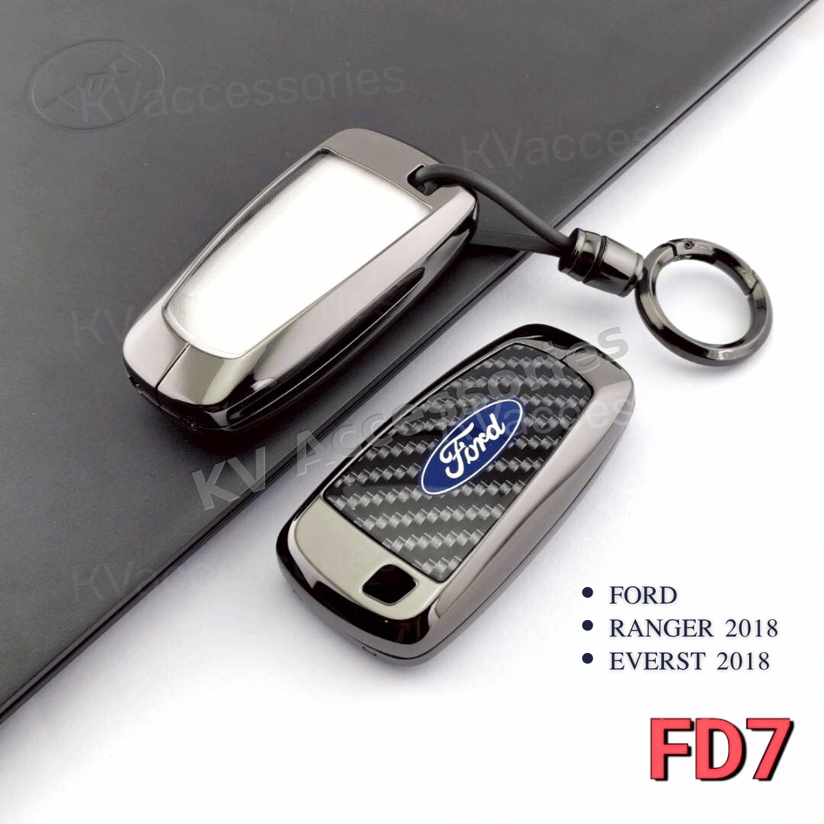 เคสกุญแจโลหะลายเคฟล่า สำหรับรุ่น Ford Everest Ford Range r2018-2022