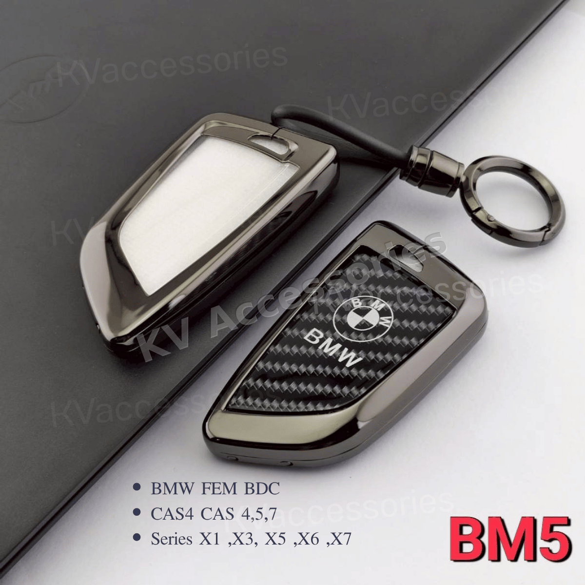 เคสกุญแจโลหะลายเคฟล่า สำหรับรุ่น BMW FEM BDC  CAS4 CAS 4,5,7  Series X1 ,X3, X5 ,X6 ,X7