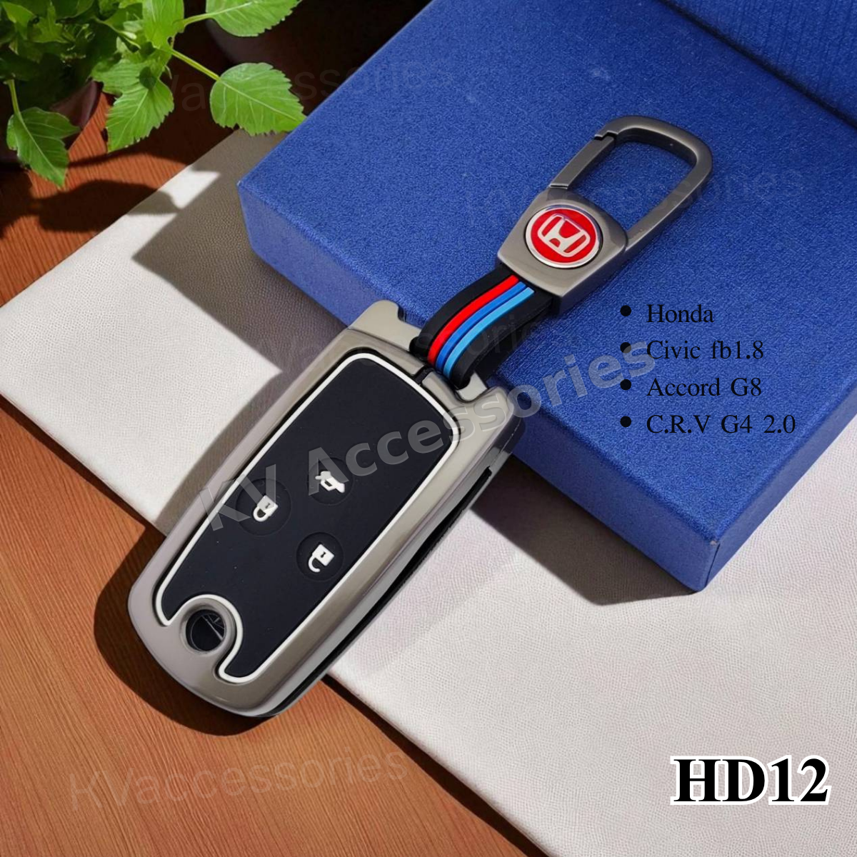 (พร้อมกล่อง) เคสกุญแจโลหะปุ่มซิลิโคน สำหรับ HONDA CIVIC FB 1.8 ACCORD G8 CR-V G4 2.0