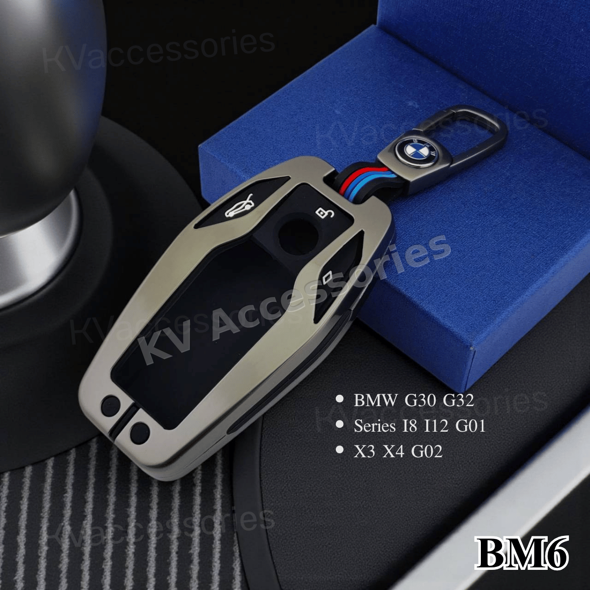(พร้อมกล่อง) เคสกุญแจโลหะปุ่มซิลิโคน สำหรับ BMW G30 G32  Series I8 I12 G01 X3 X4 G02