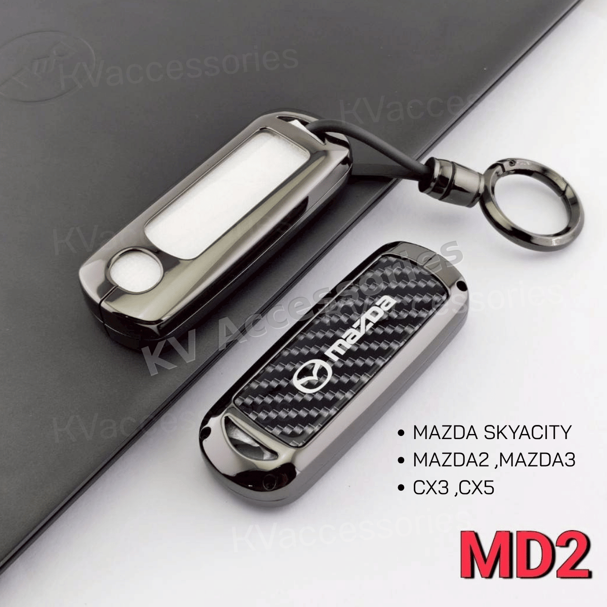 เคสกุญแจโลหะลายเคฟล่า สำหรับรุ่น MAZDA SKYACITY MAZDA2 ,MAZDA3 CX3 ,CX5