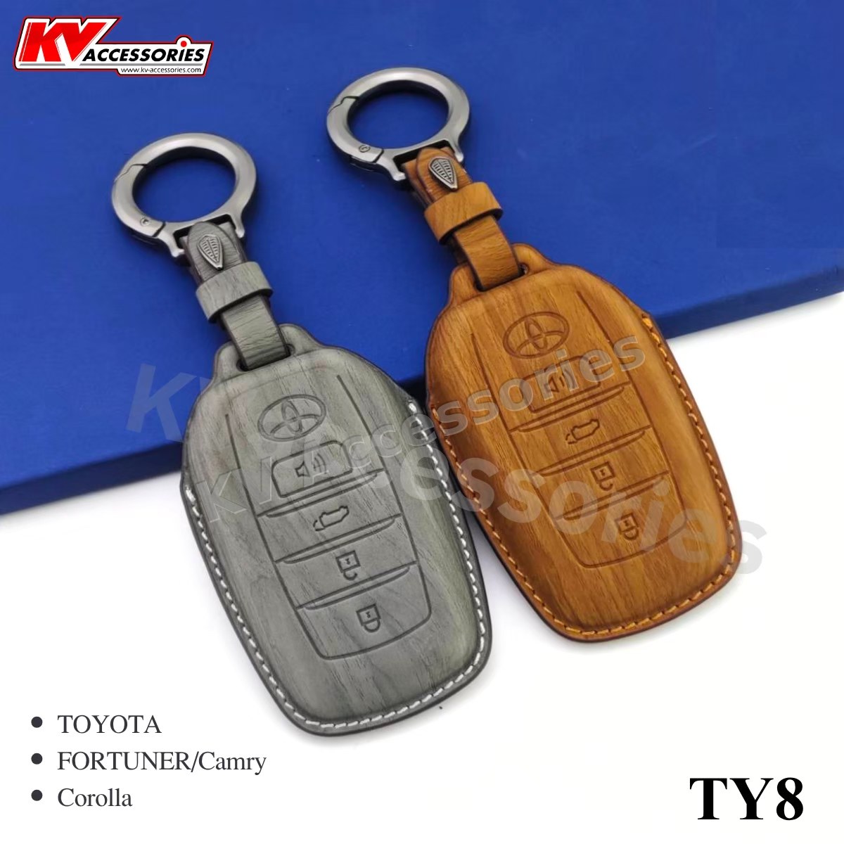 ซองหนังกุญแจลายไม้ สำหรับรุ่น TOYOTA FORTUNER/Camry  Corolla