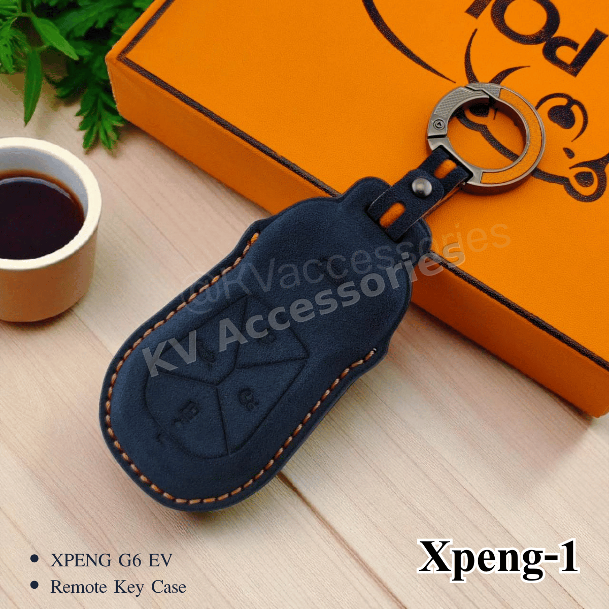 Alcantara ซองหนังกุญแจรถยนต์ สำหรับรุ่น XPENG G6 EV Remote Key Case