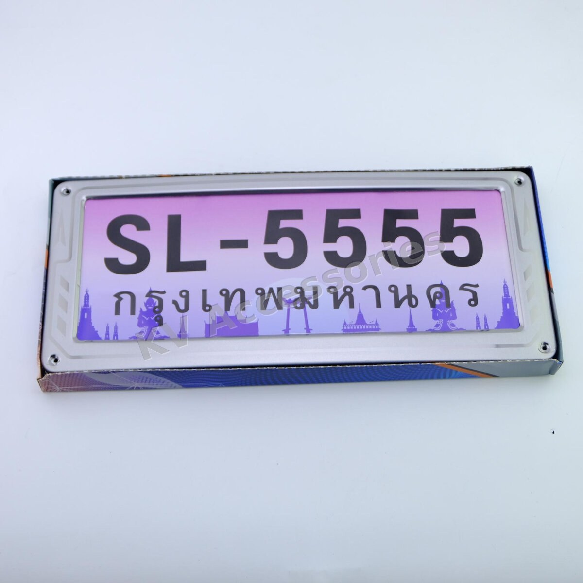 กรอบป้าย สเตนแลส ยิงทราย ลายลูกศร