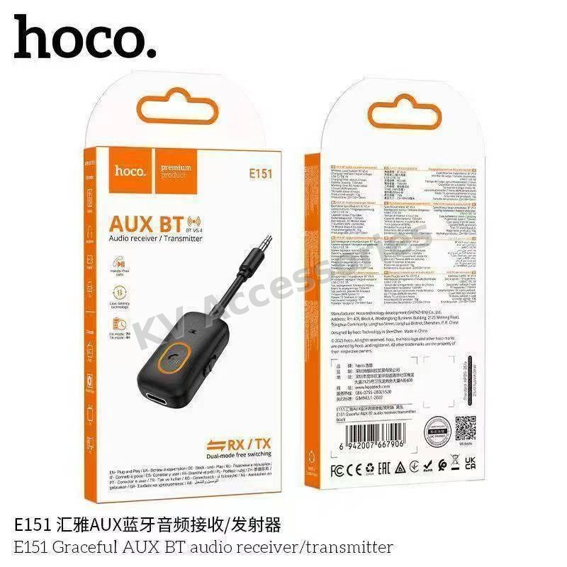 ตัวรับสัญญาณบลูทูธ AUX hoco E151
