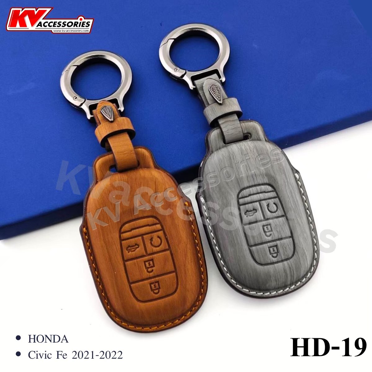 ซองหนังกุญแจลายไม้ สำหรับรุ่น HONDA Civic Fe 2021-2022