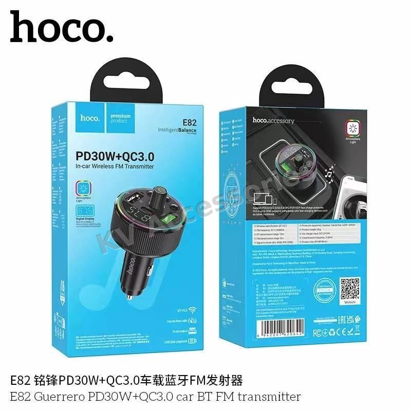ที่ชาร์จในรถ + บลูทูธ FM hoco E82