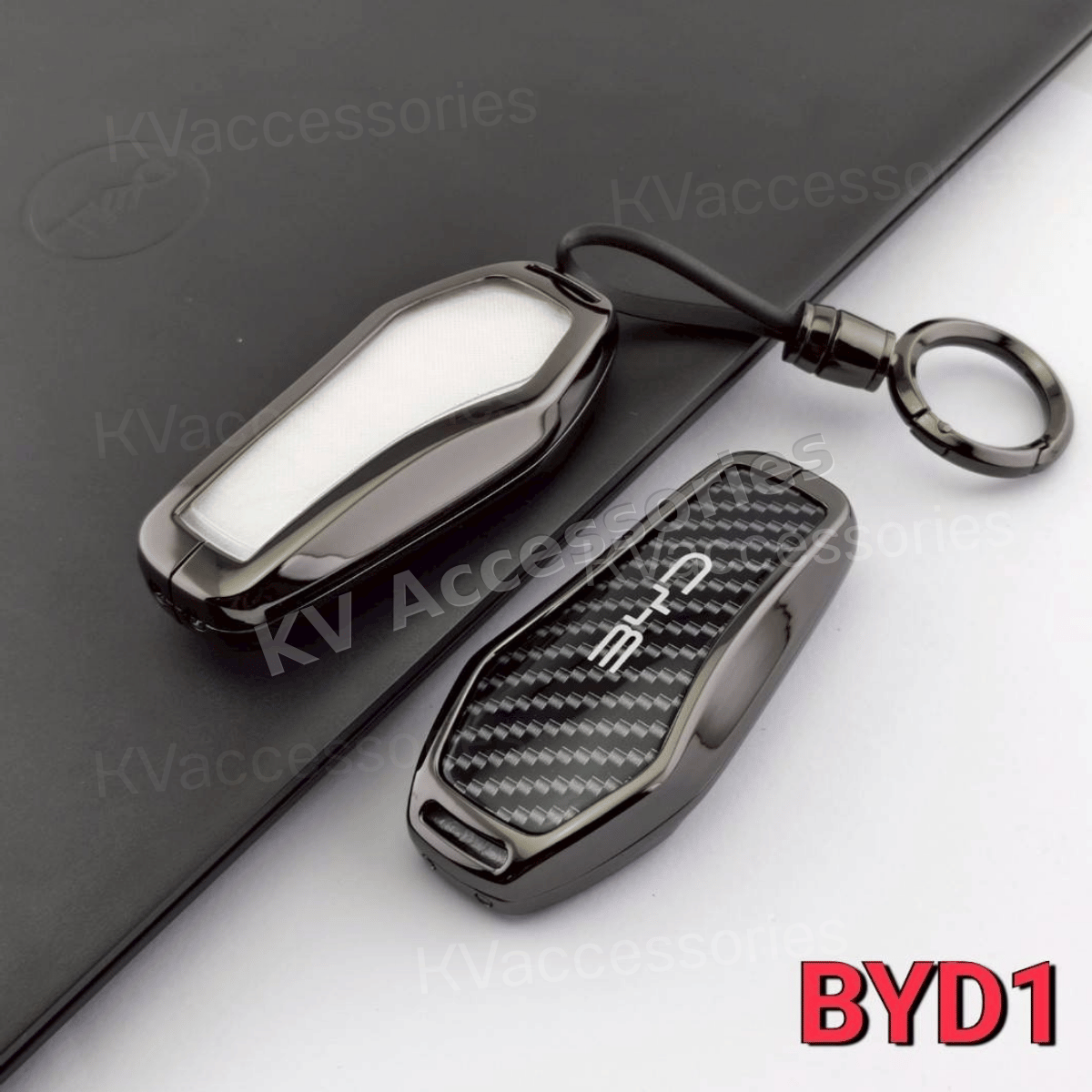 เคสกุญแจโลหะลายเคฟล่า สำหรับรุ่น BYD