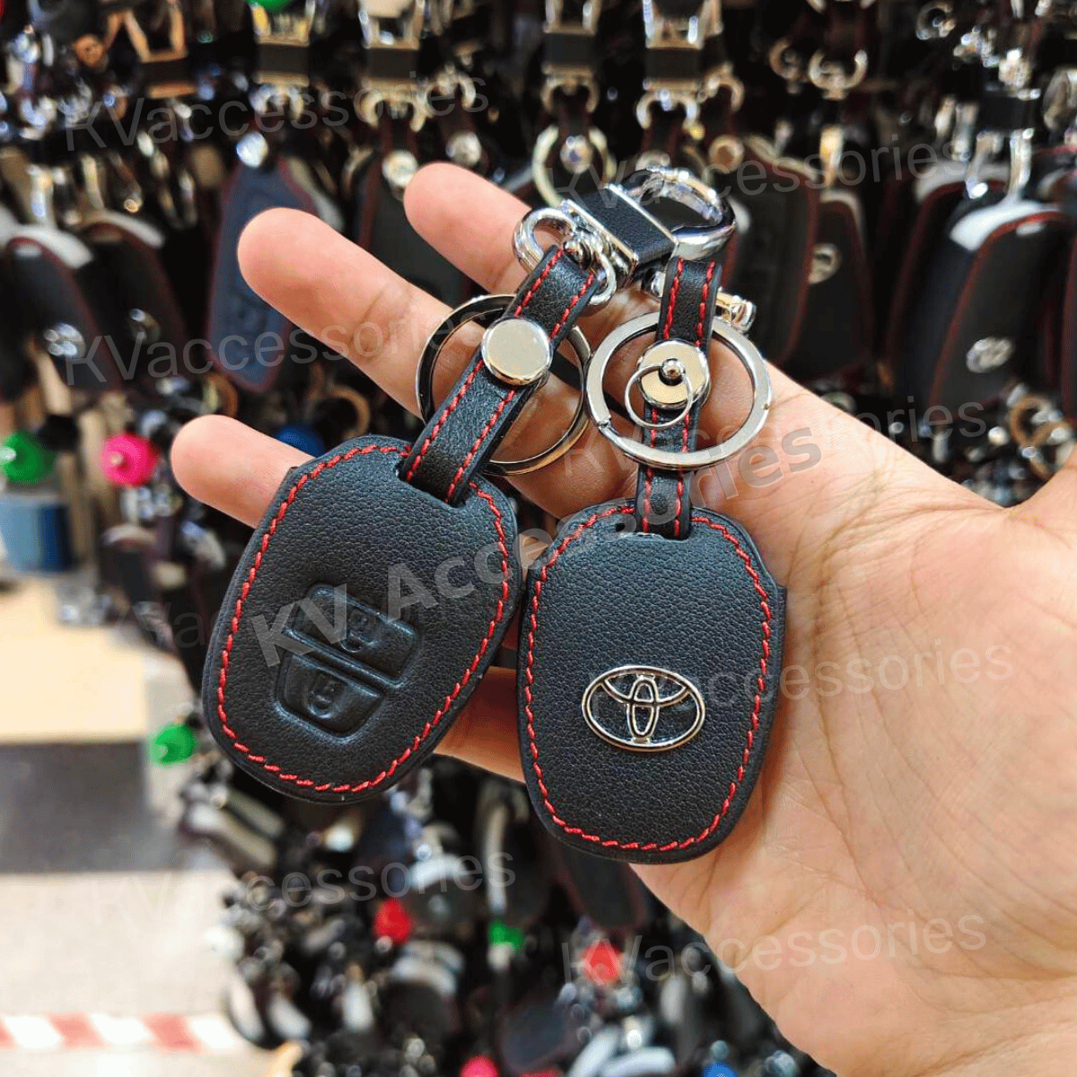 ซองหนังดำด้ายแดง สำหรับ TOYOTA Vios 2013 Commuter 2012