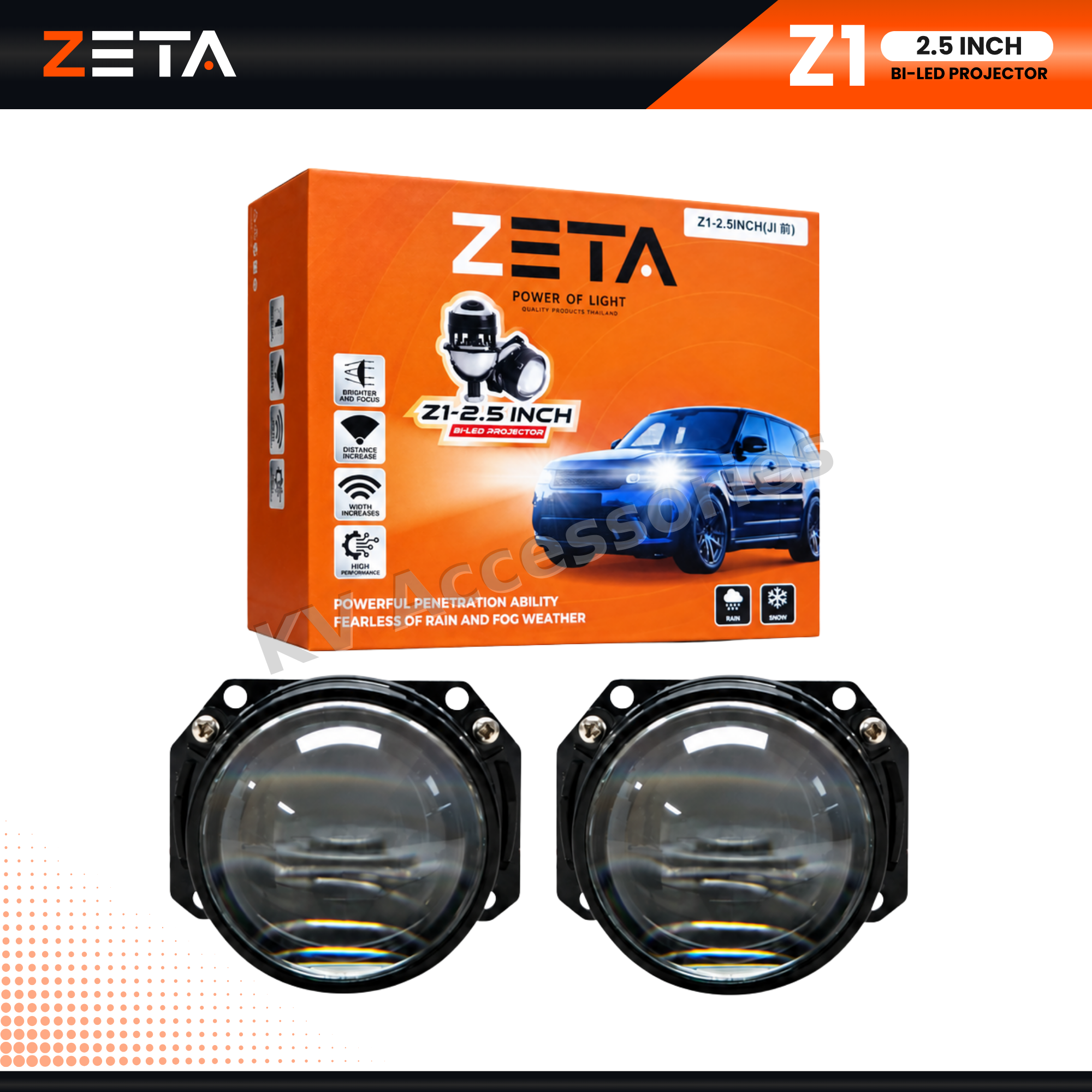 โปรเจคเตอร์ Bi-LED ZETA Z1 2.5 นิ้ว